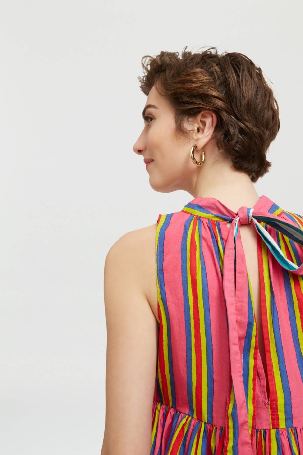 Lisa Corti abito jaipur crazy stripes fucsia Vendita Economica