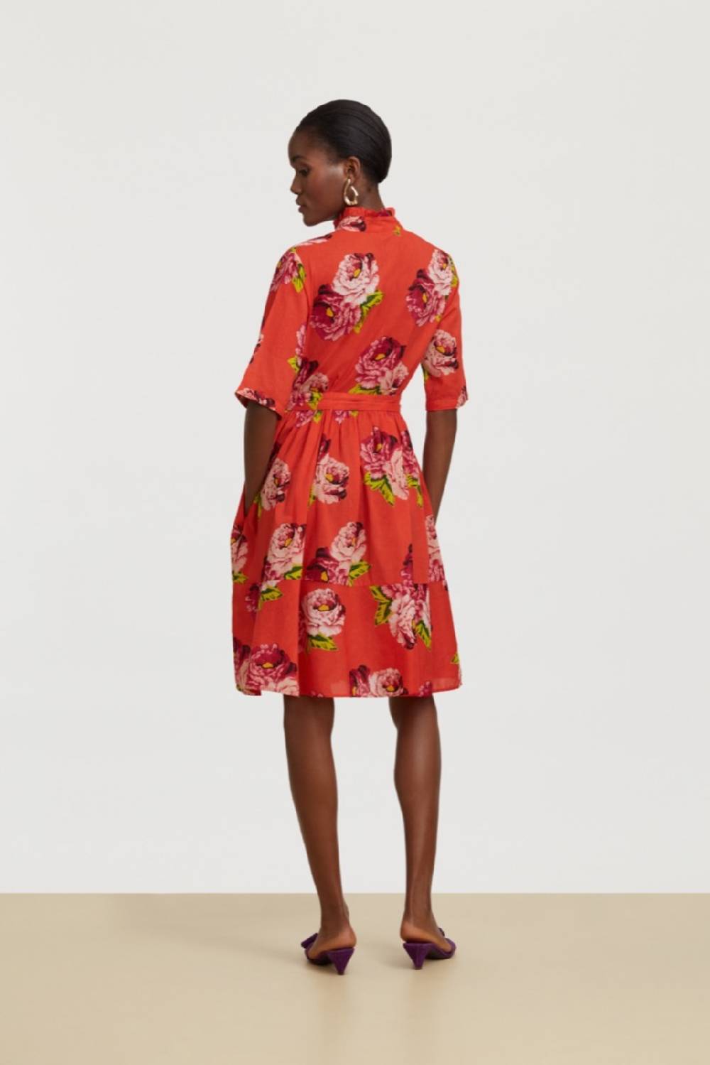 Lisa Corti abito greta folk rose coral I Più Venduti