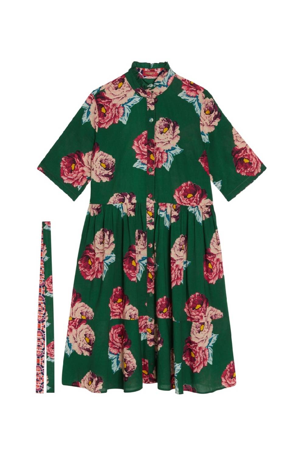 Lisa Corti abito greta folk rose green Vendite Flash