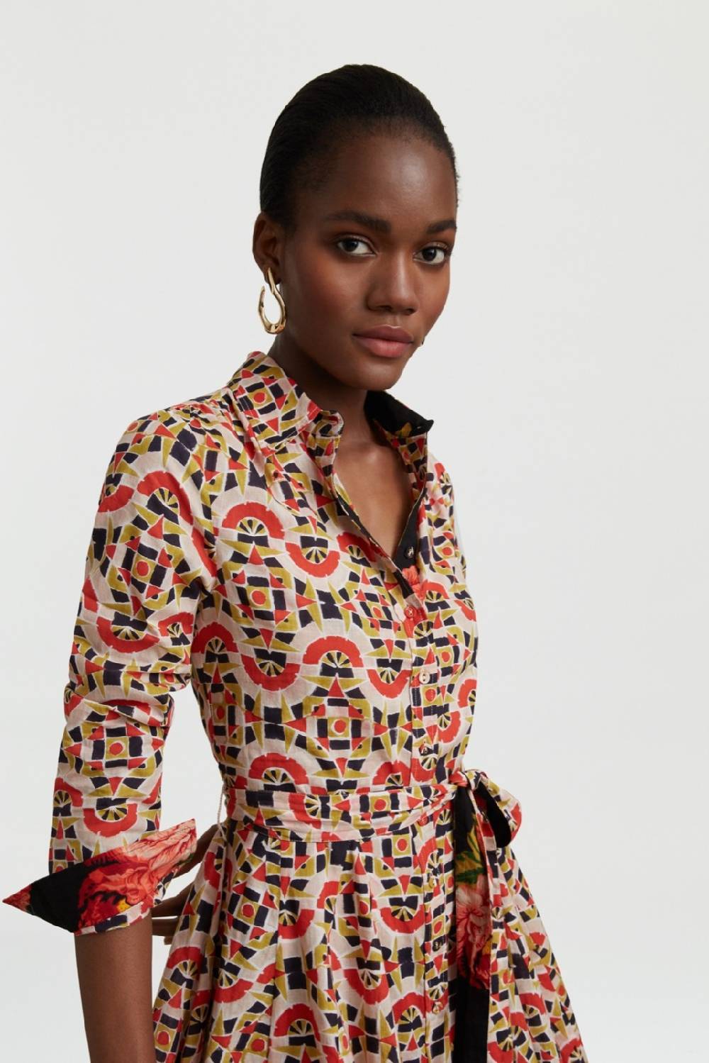 Lisa Corti abito datura folk mirror black Moda