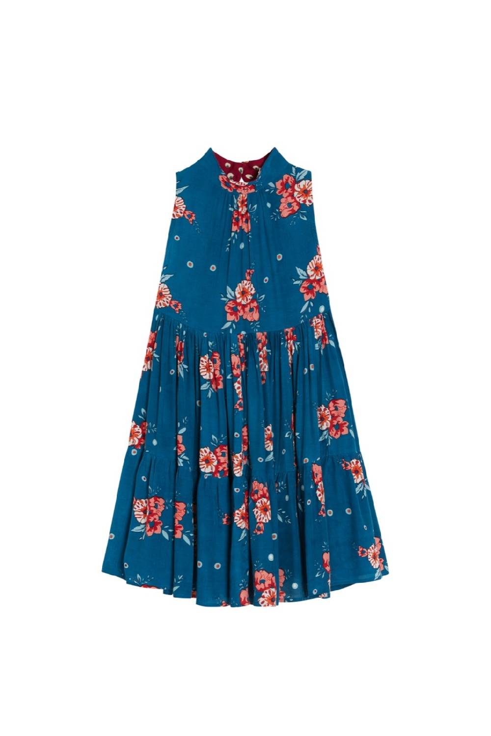 Lisa Corti abito jaipur bukhara flower teal Offerta speciale