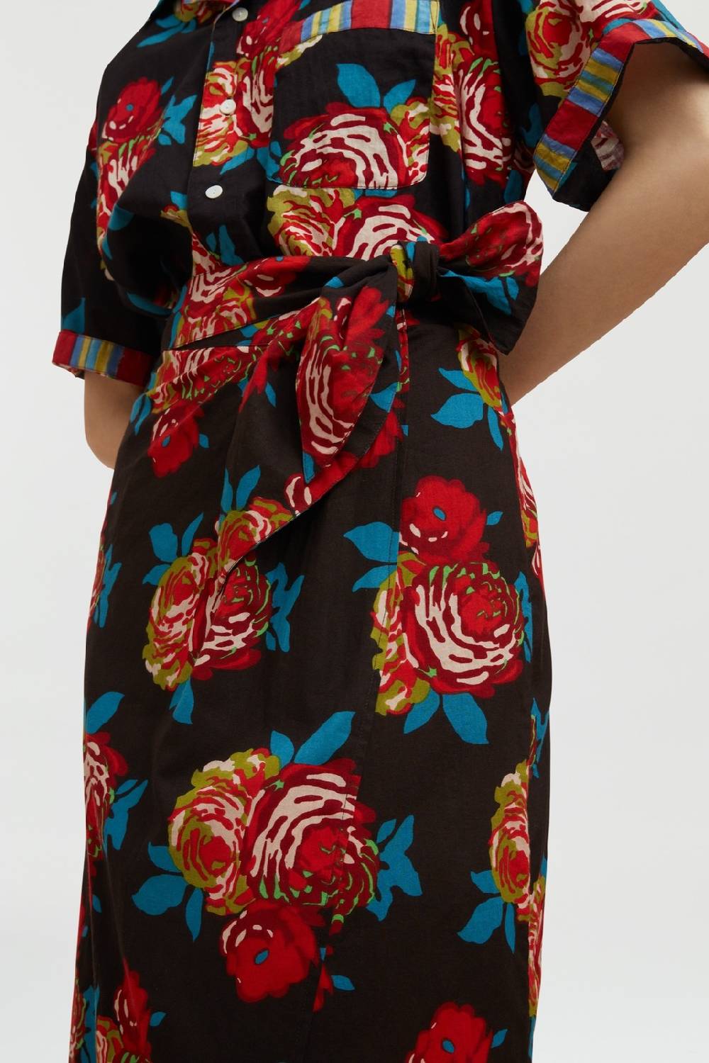 Lisa Corti gonna pareo bold rose black Grande vendita