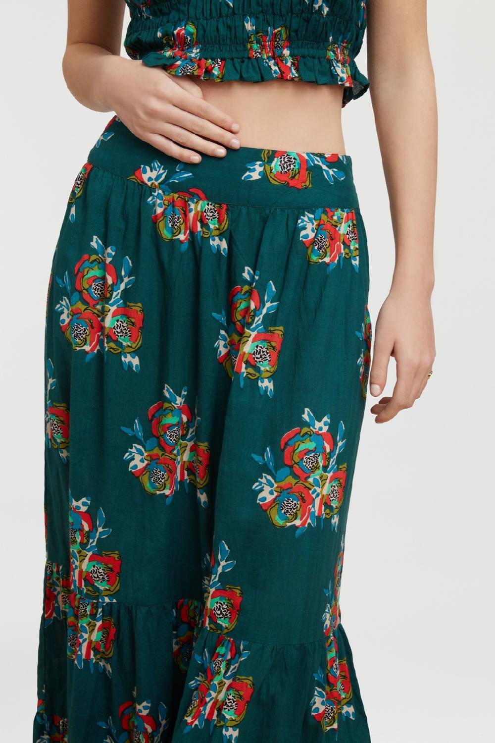 Lisa Corti gonna lehenga cubist rose peacock Flash Sale