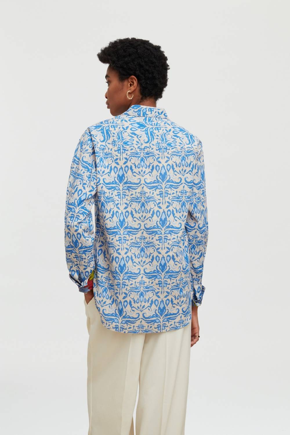 Lisa Corti camicia acapulco abhanery damasque blue Fornitura limitata