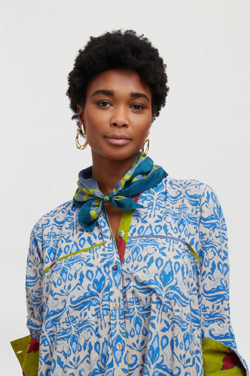Lisa Corti camicia acapulco abhanery damasque blue Fornitura limitata