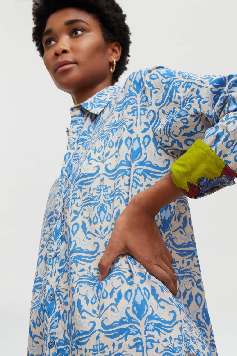 Lisa Corti camicia acapulco abhanery damasque blue Fornitura limitata