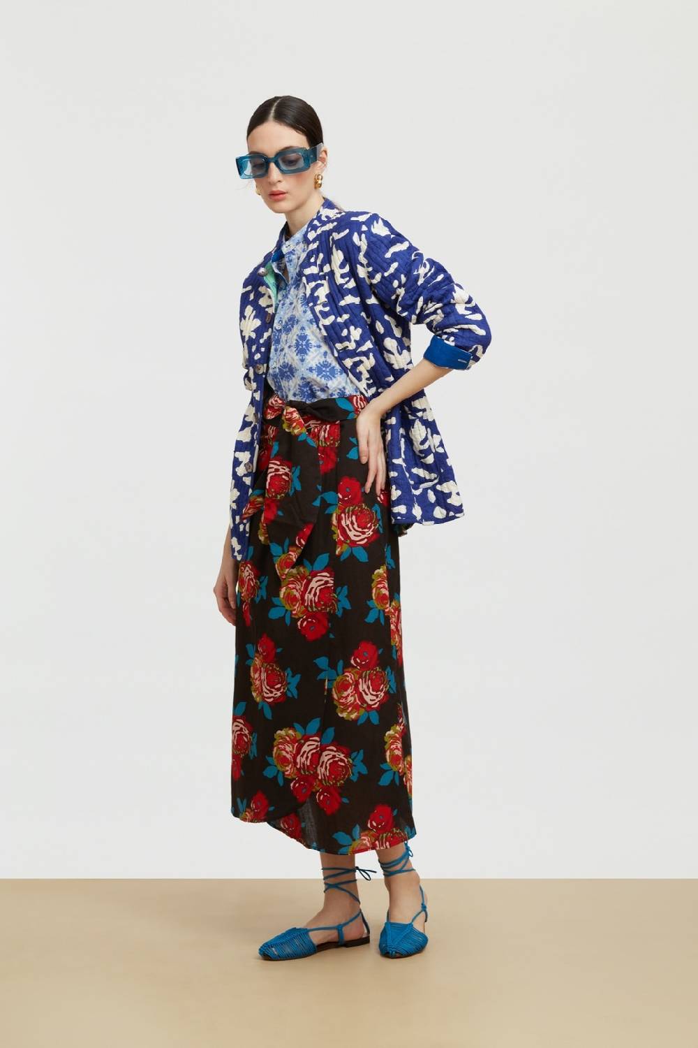 Lisa Corti camicia santorini morocco design blue Vendite stagionali