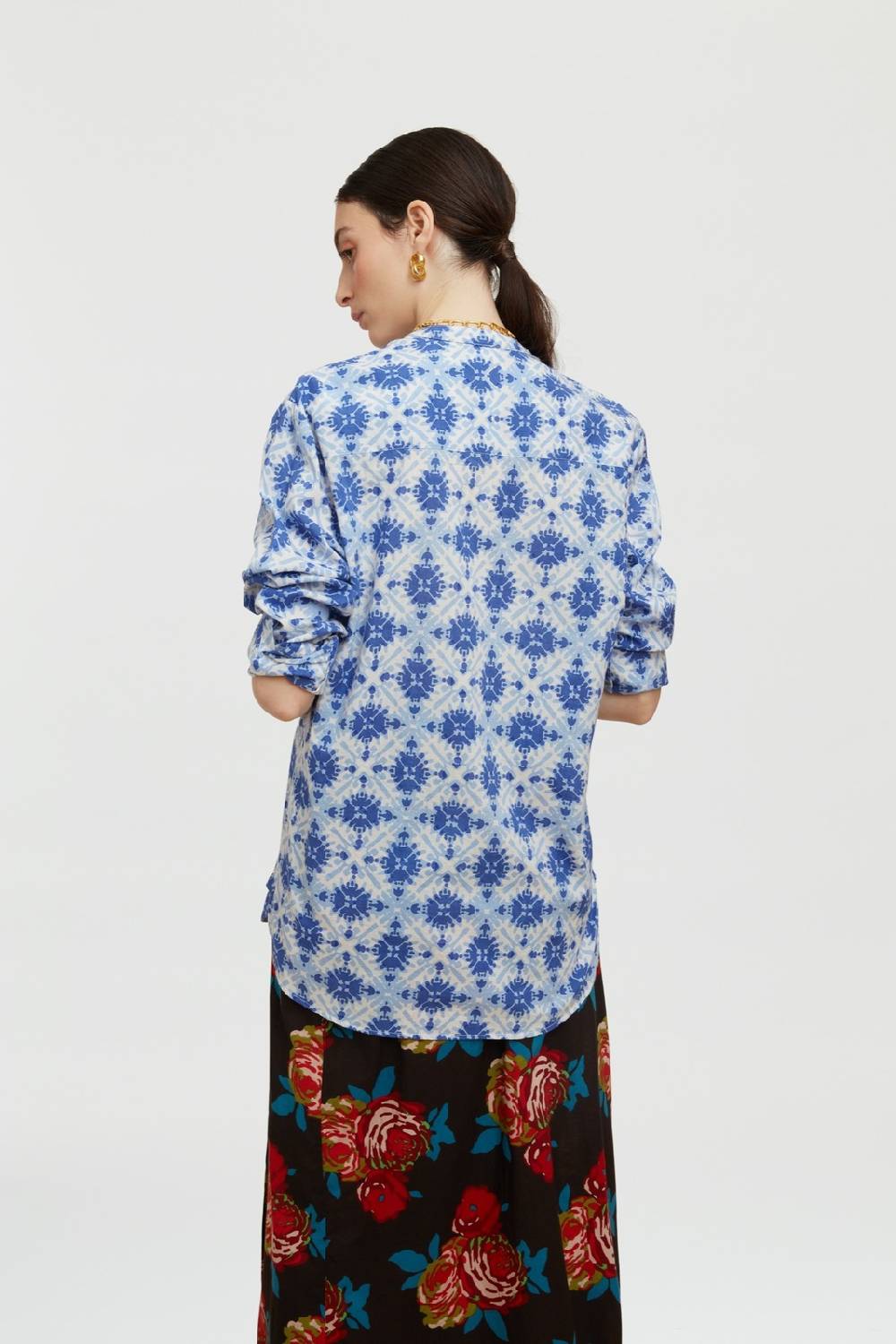 Lisa Corti camicia santorini morocco design blue Vendite stagionali