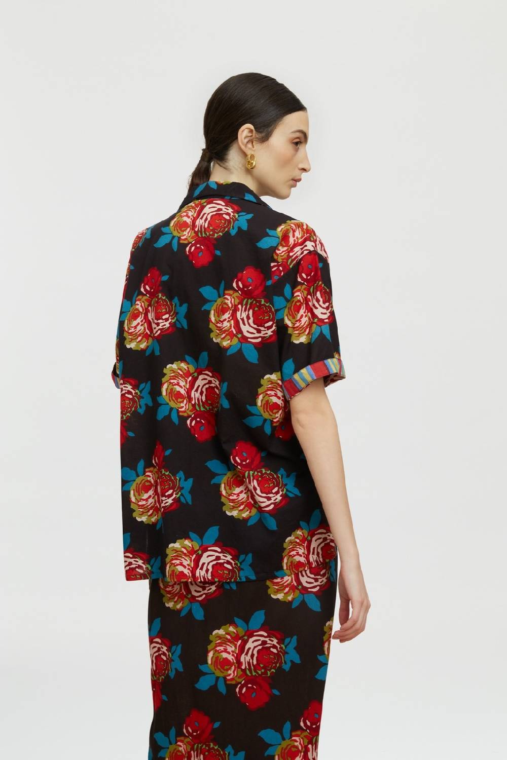 Lisa Corti camicia hawaian bold rose black Black Friday