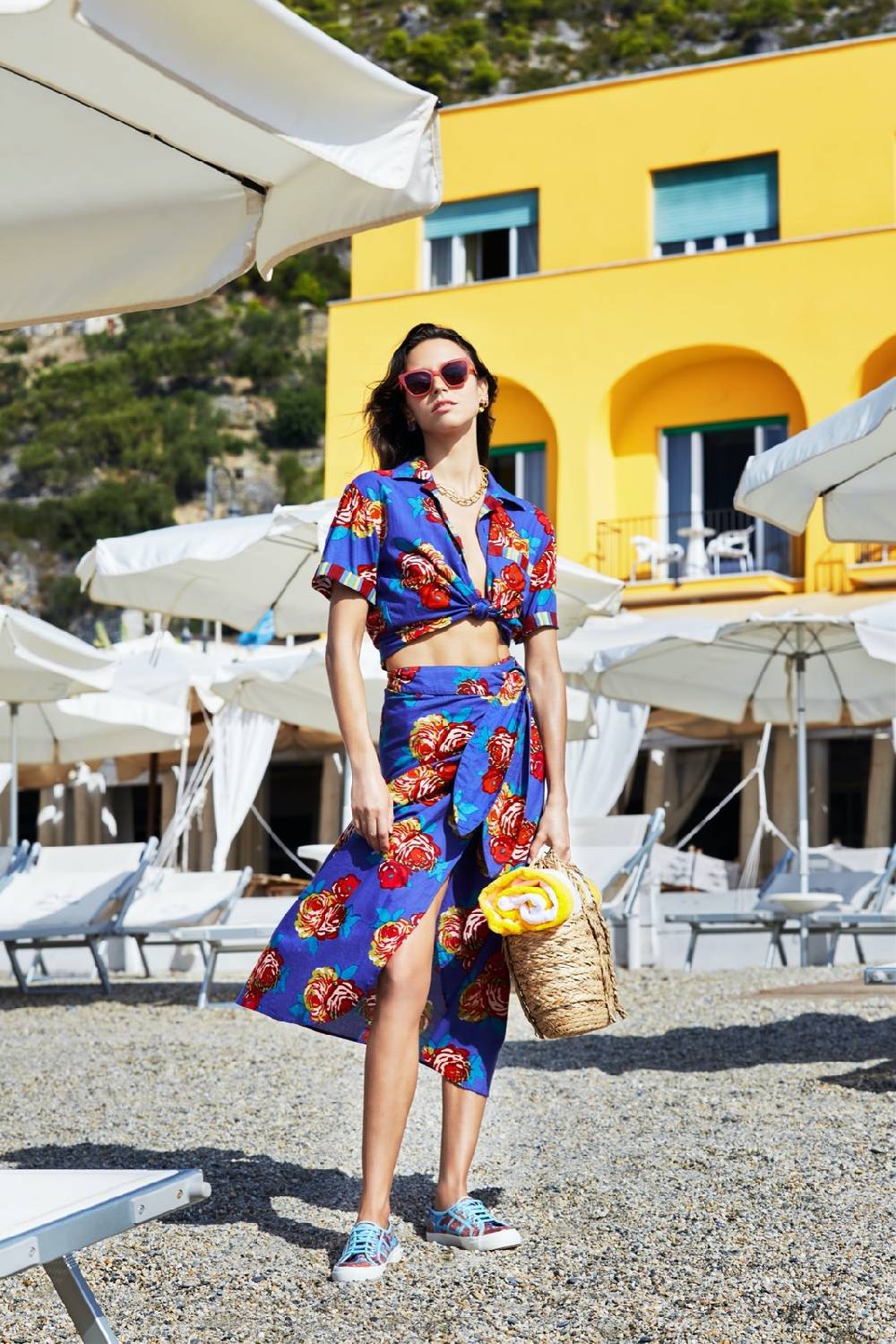 Lisa Corti camicia hawaian bold rose cobalt Cyber Monday