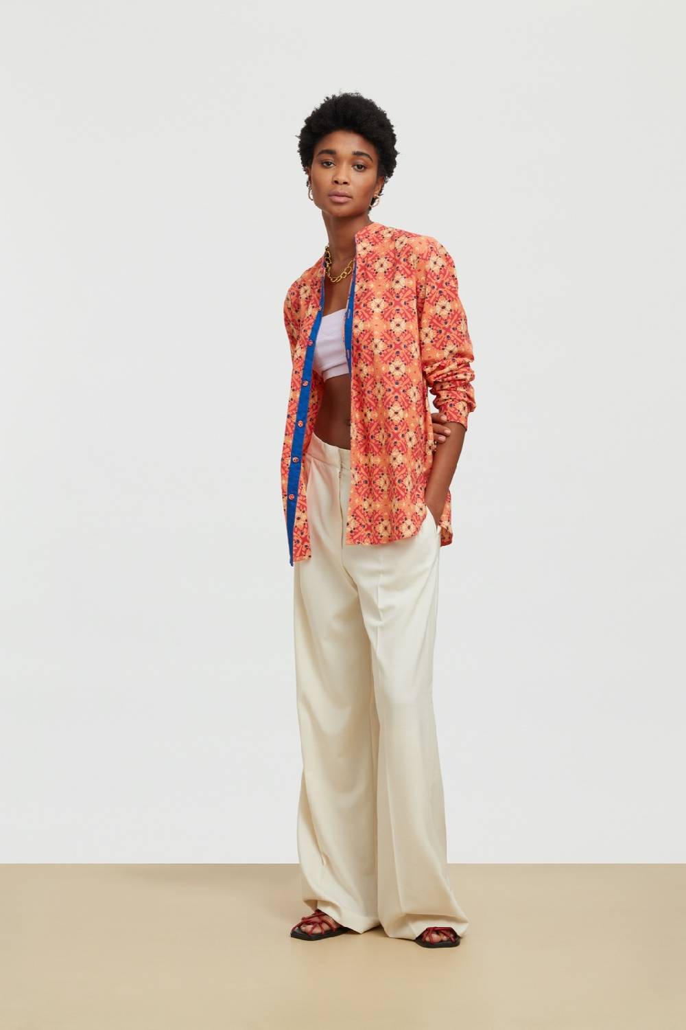 Lisa Corti camicia santorini morocco design red Offerta natalizia