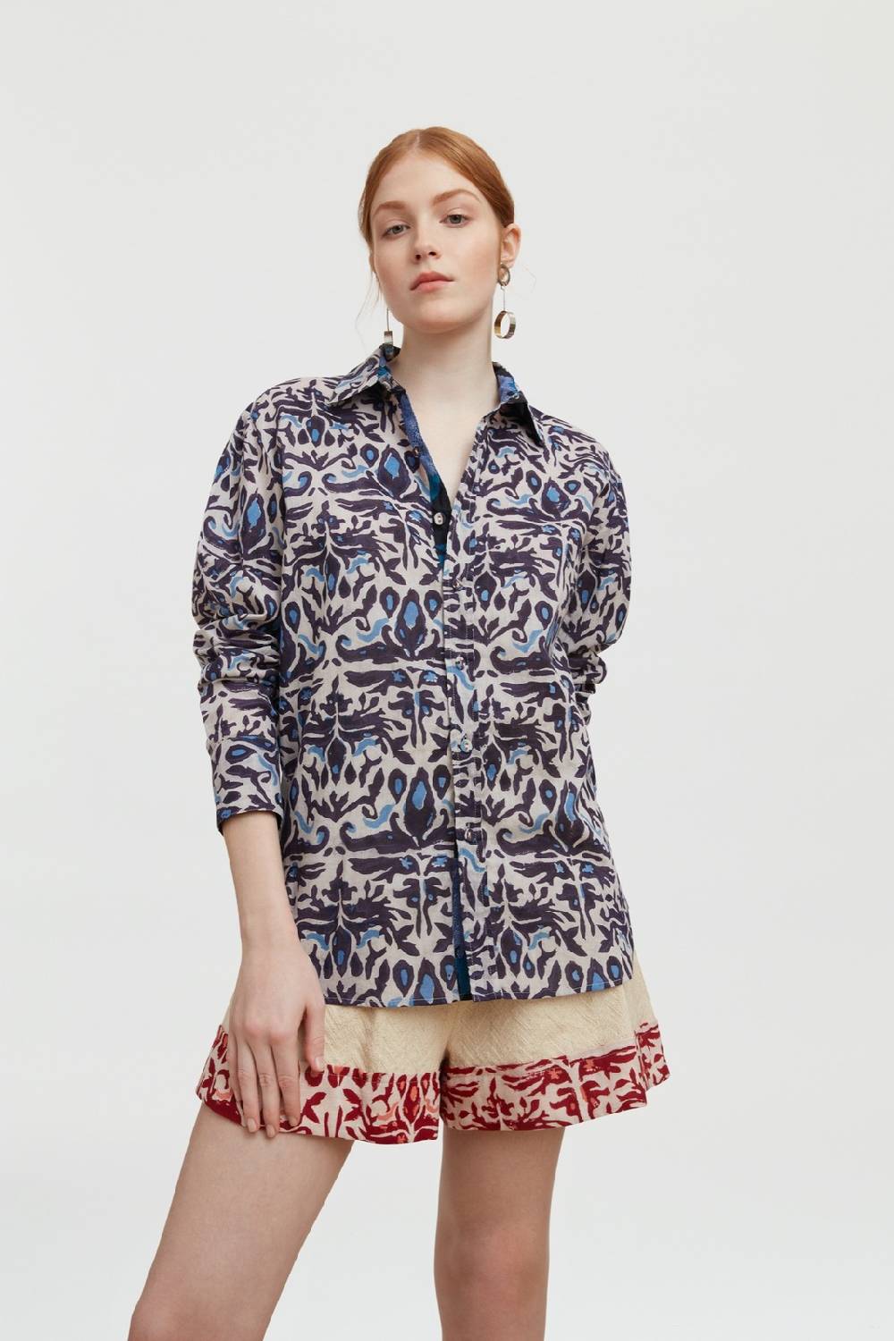 Lisa Corti camicia acapulco abhanery damasque black
