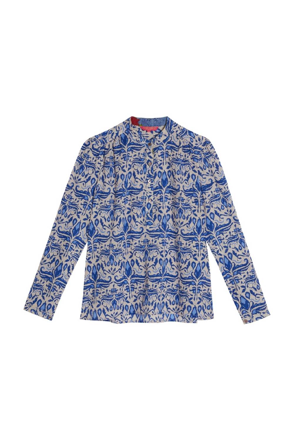 Lisa Corti camicia batumi abhanery damasque blue Offerta per la Festa della Mamma