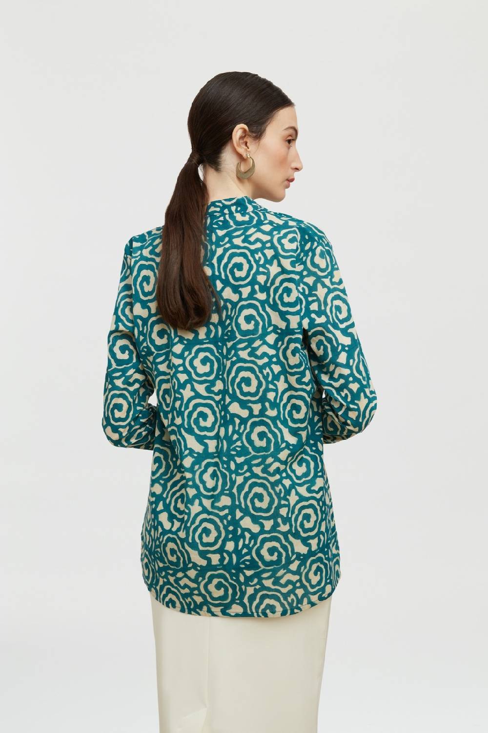Lisa Corti camicia rashmi spiral peacock natural Offerta San Valentino