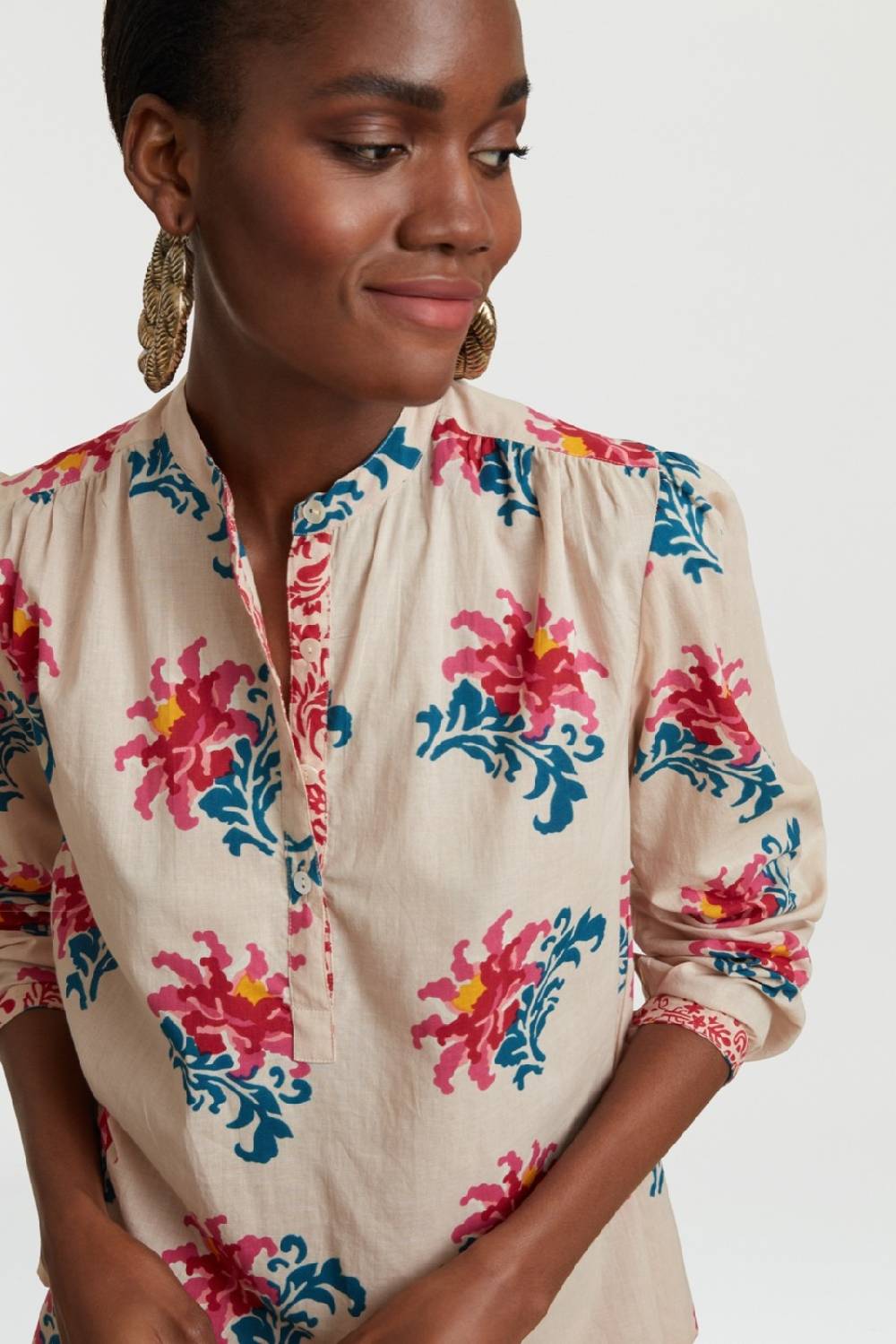 Lisa Corti camicia batumi tangeri rose cream Offerta Anniversario