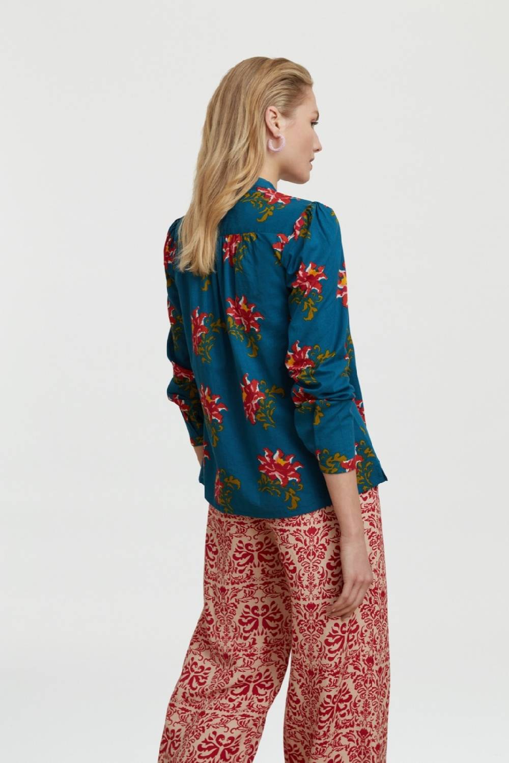 Lisa Corti camicia batumi tangeri rose teal Smaltimento dello stoccaggio