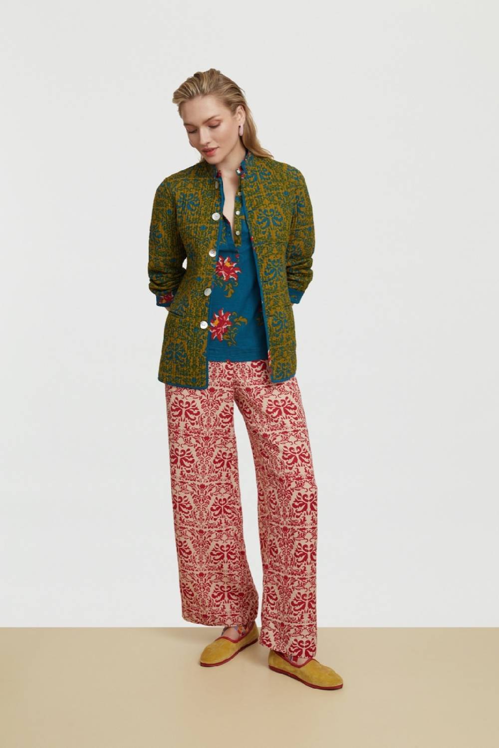 Lisa Corti camicia batumi tangeri rose teal Smaltimento dello stoccaggio