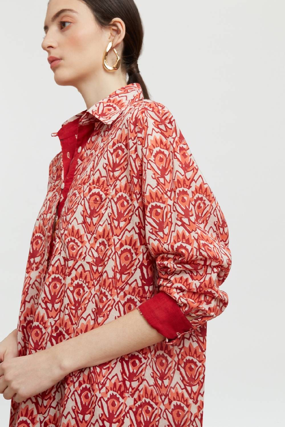 Lisa Corti camicia ube parrot rany Vendita calda