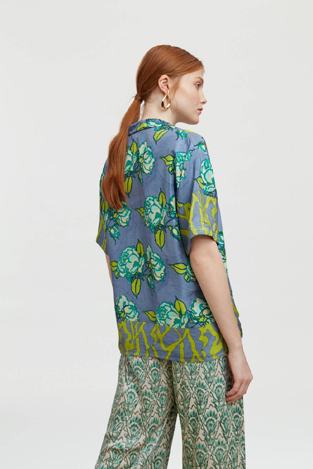 Lisa Corti camicia bowling rosa spina glicine Lightning offer