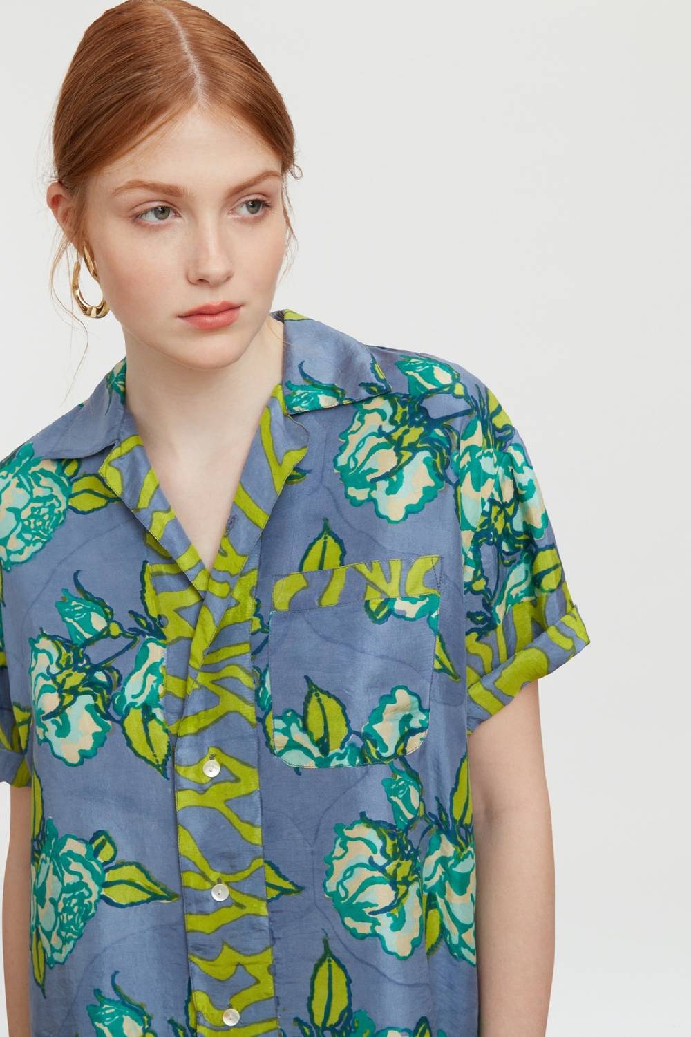 Lisa Corti camicia bowling rosa spina glicine Lightning offer