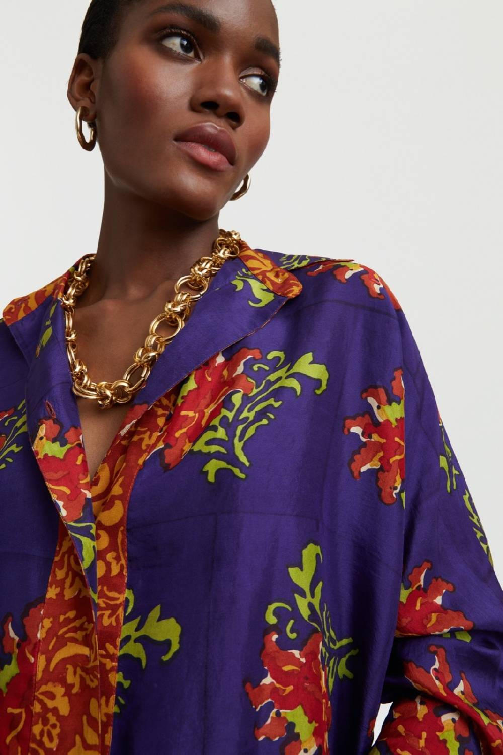Lisa Corti camicia dahlia tangeri flower purple Nuovi prodotti