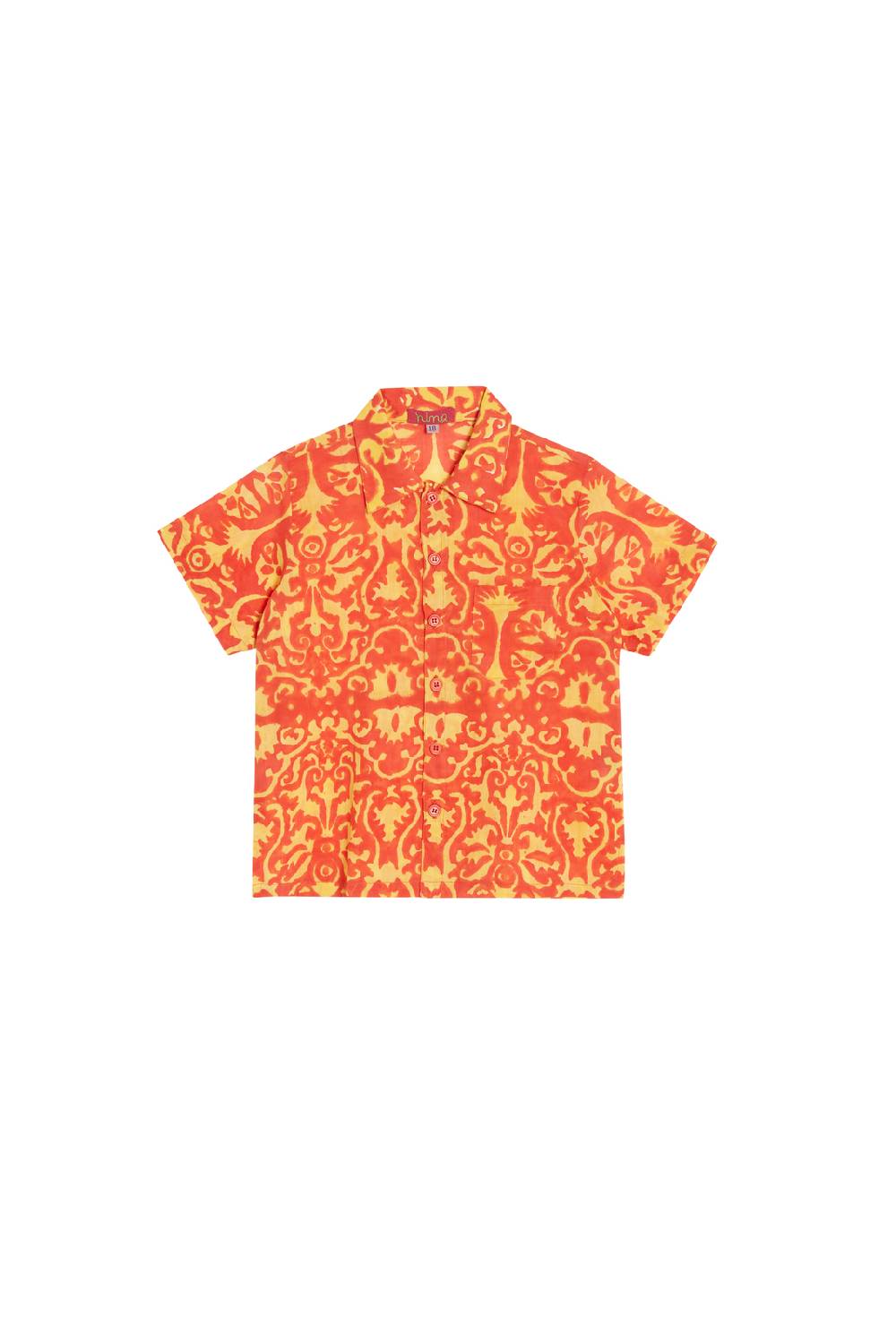 Lisa Corti camicia baby pietro damask design yellow red Offerte giornaliere