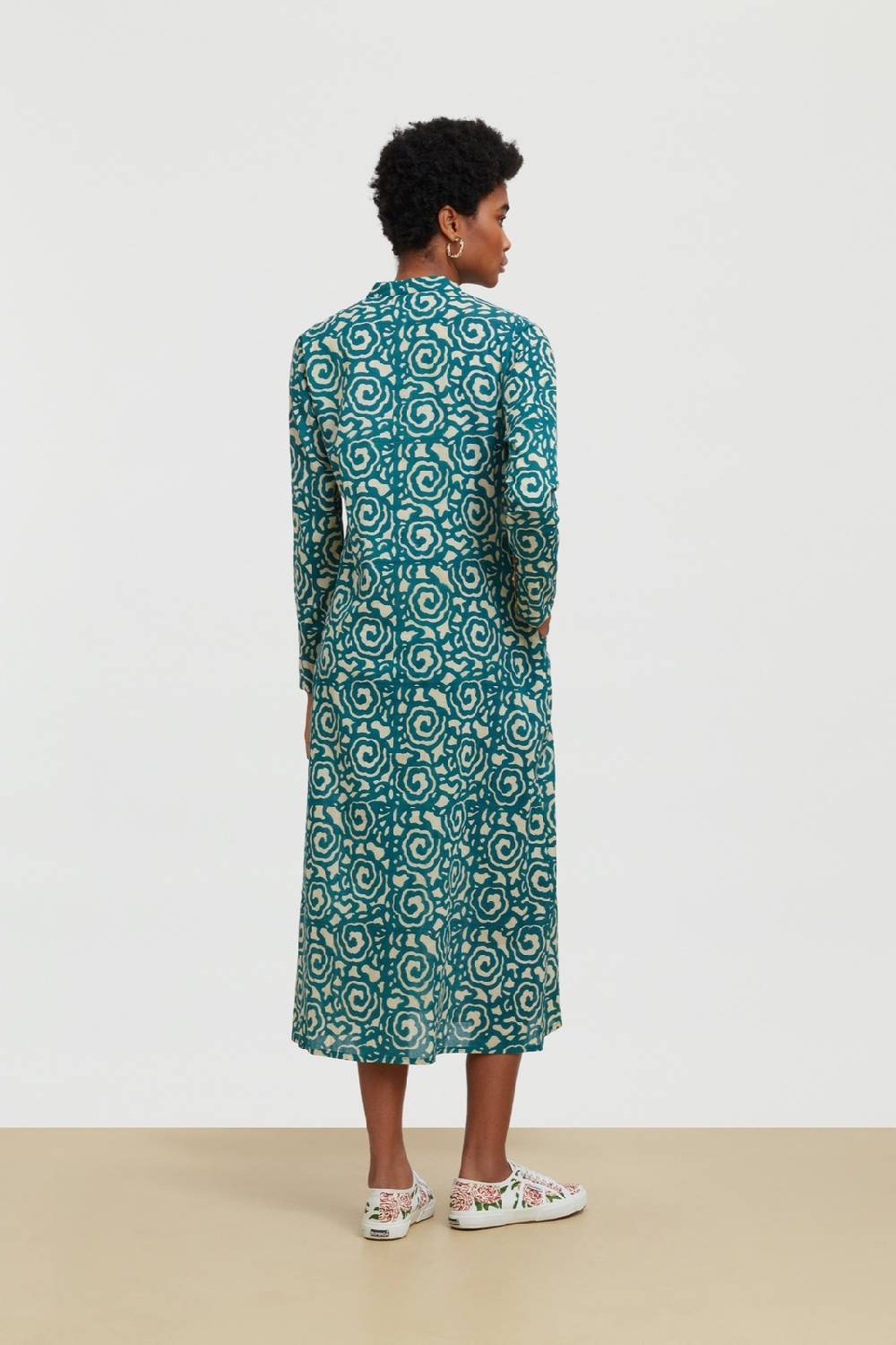 Lisa Corti kurta lunga spiral peacock natural Prezzo basso