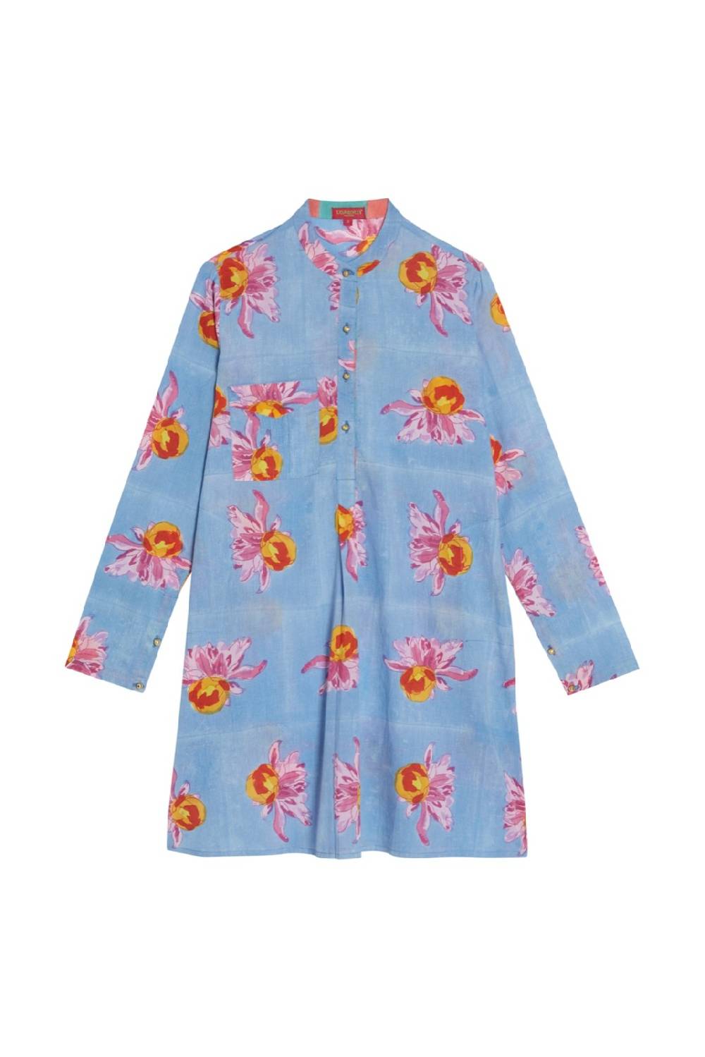 Lisa Corti kurta corta arabesque flower light blue Ultimi due giorni
