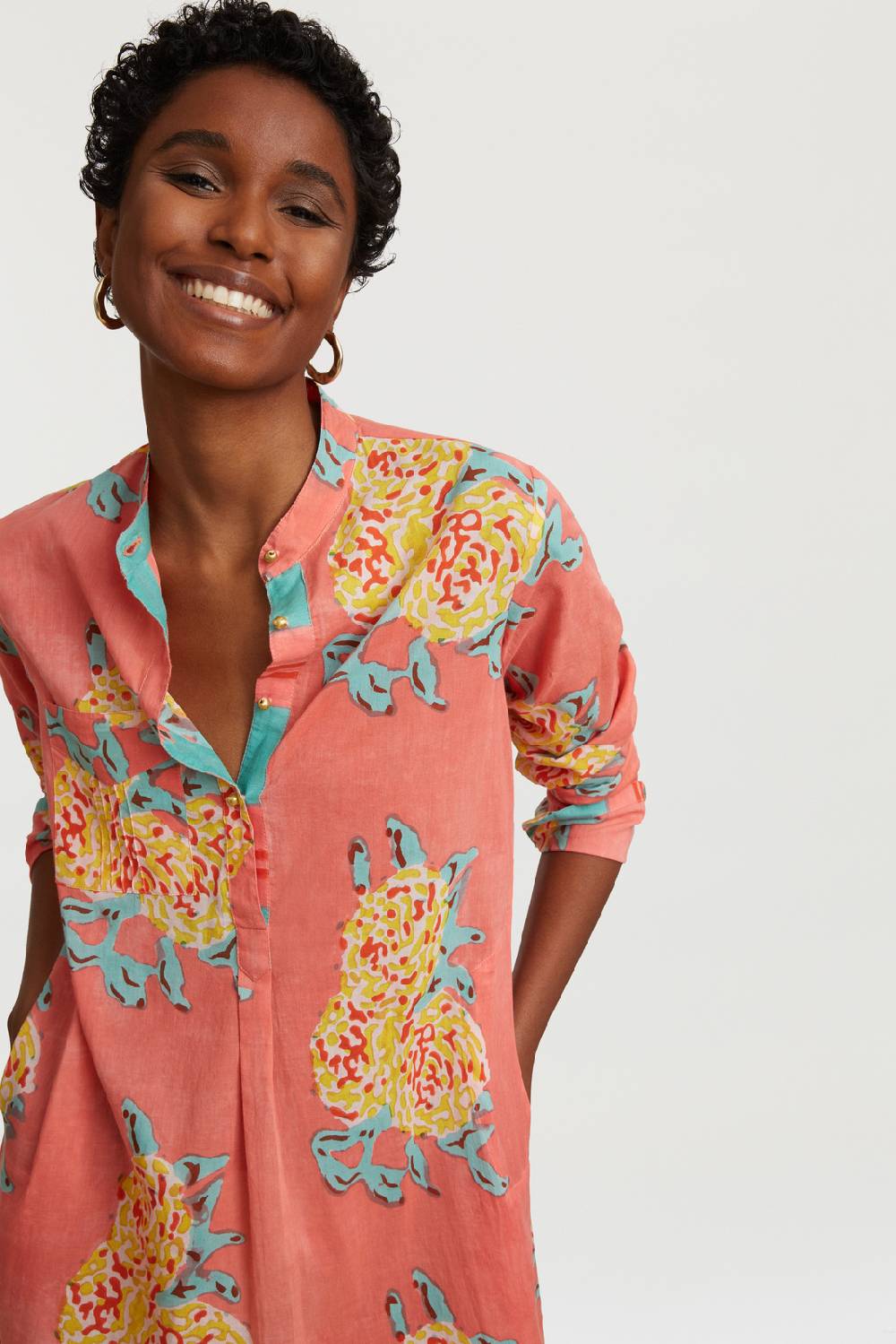 Lisa Corti kurta corta leopard flower old pink Ultimo giorno