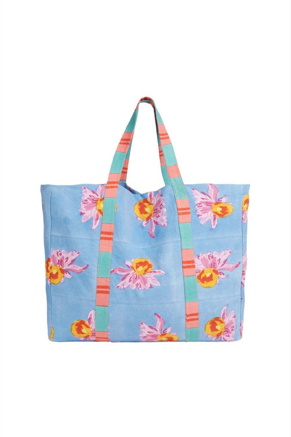 Lisa Corti borsa shopping arabesque flower light blue Fino al 60% di sconto