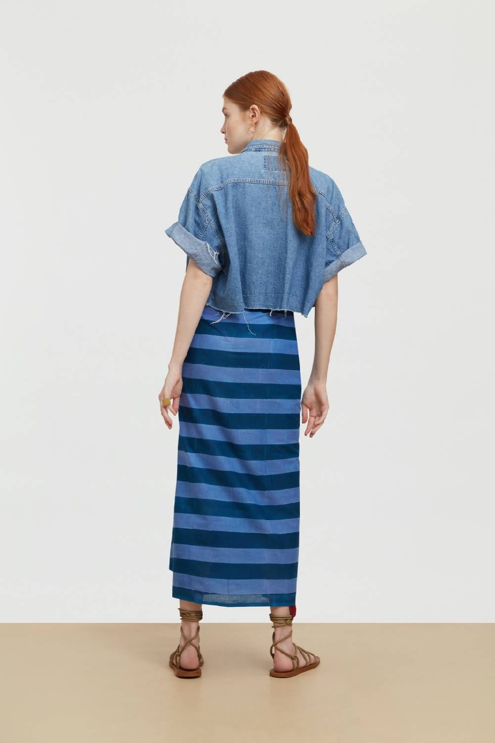 Lisa Corti pareo nizam stripes ferozi sugar Only for today