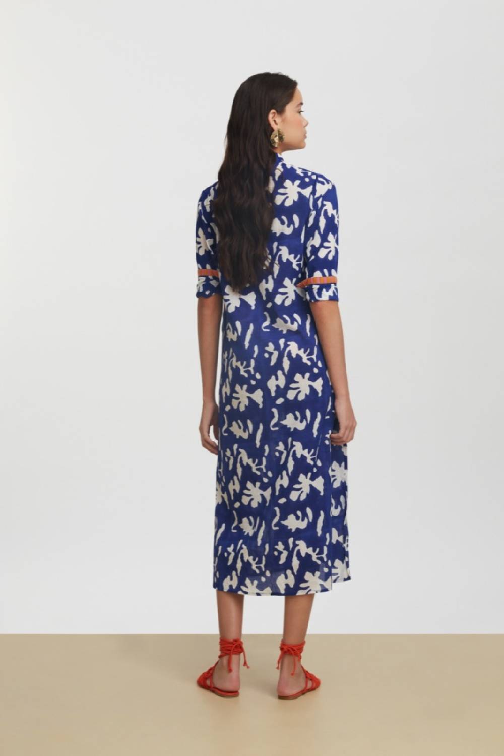 Lisa Corti kurta lunga aperta blue pot royal blue Discount Store per i nuovi prodotti