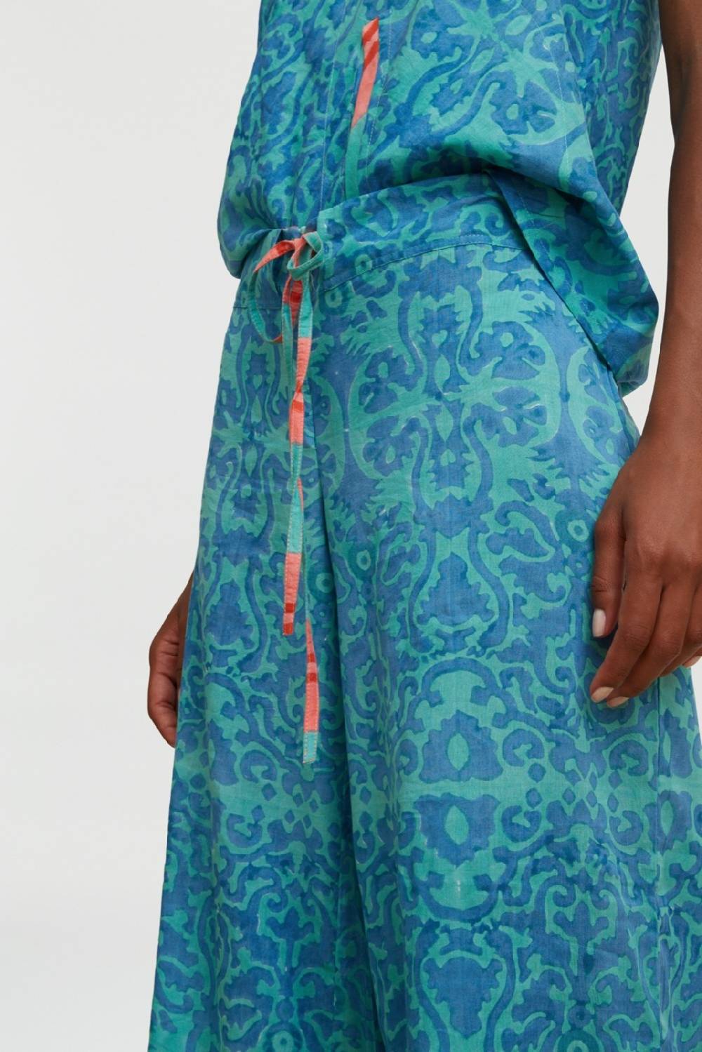 Lisa Corti pantalone cabana damask design blue 50% di sconto con spedizione gratuita