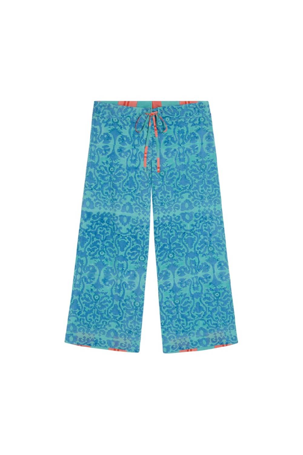 Lisa Corti pantalone cabana damask design blue 50% di sconto con spedizione gratuita
