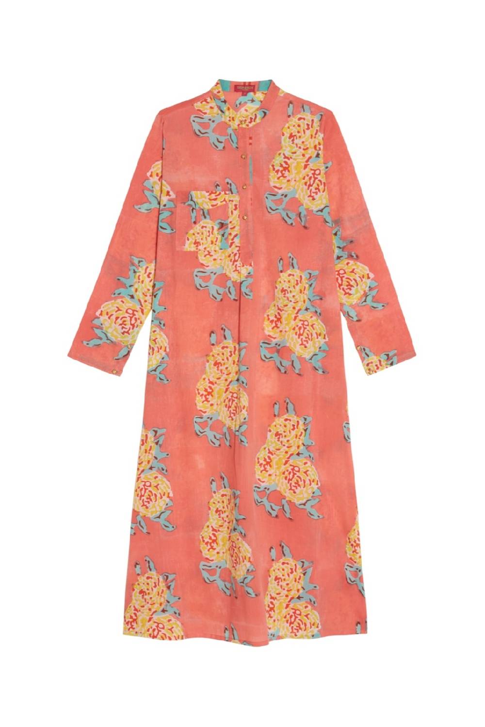 Lisa Corti kurta lunga leopard flower old pink Black Friday Prezzi