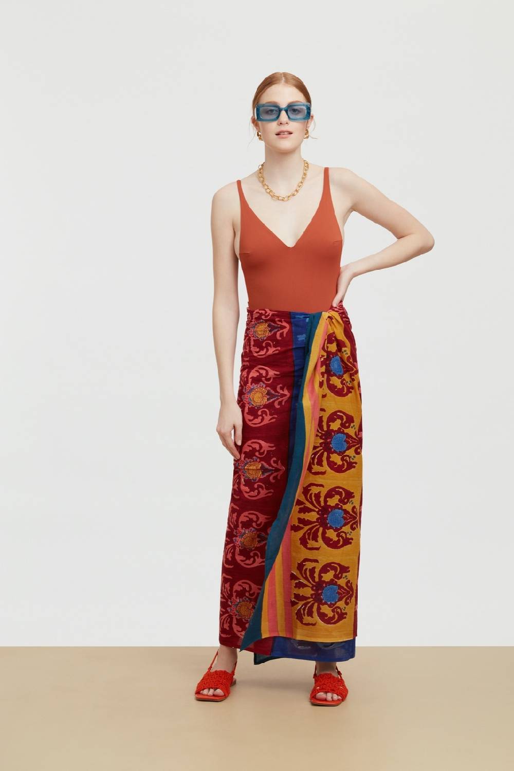 Lisa Corti pareo brocade royal blue