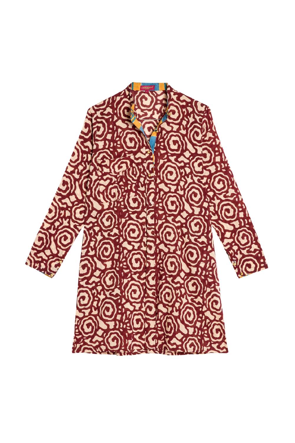 Lisa Corti kurta corta spiral maroon Sconti questo mese