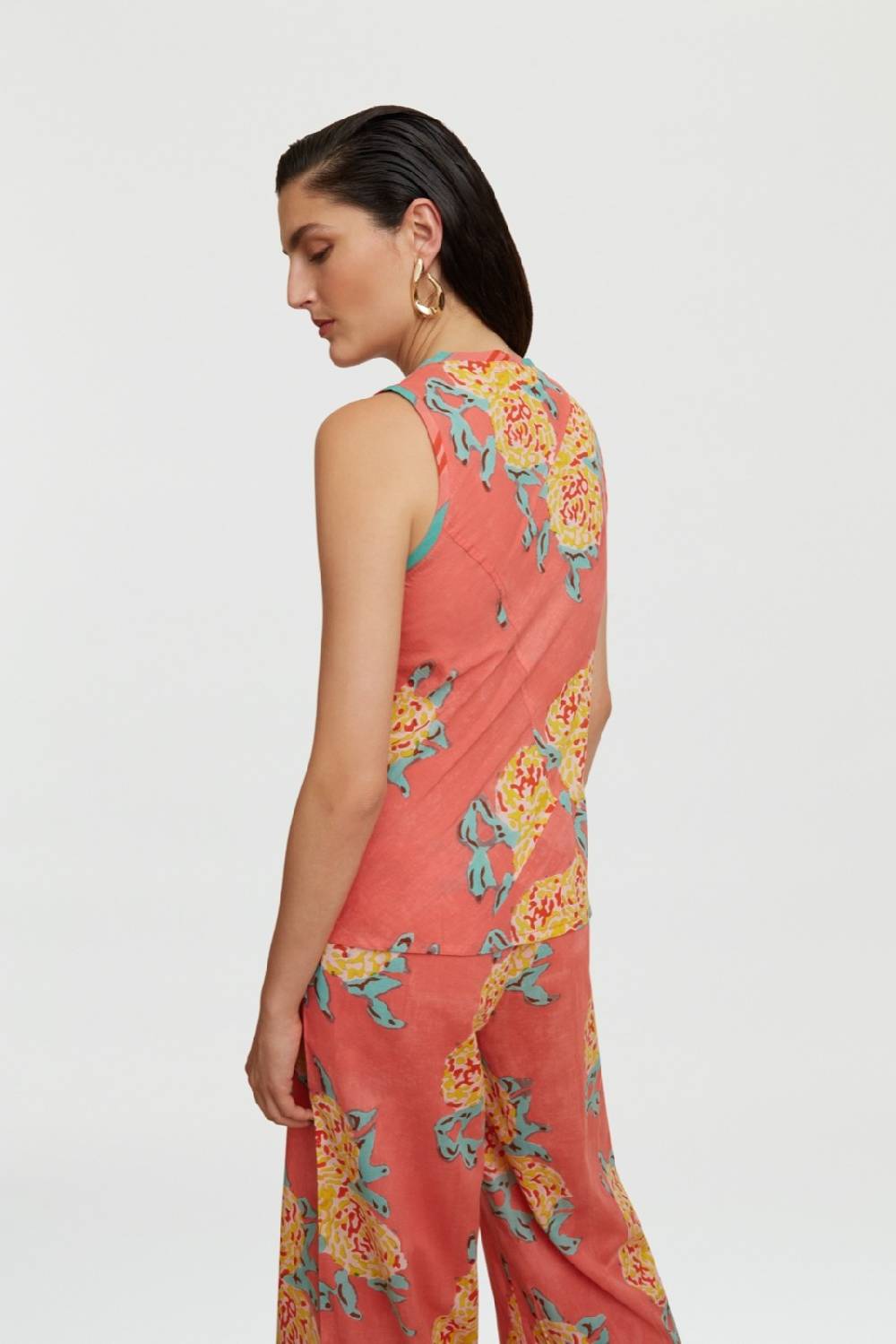 Lisa Corti top banyan leopard flower old pink 2025