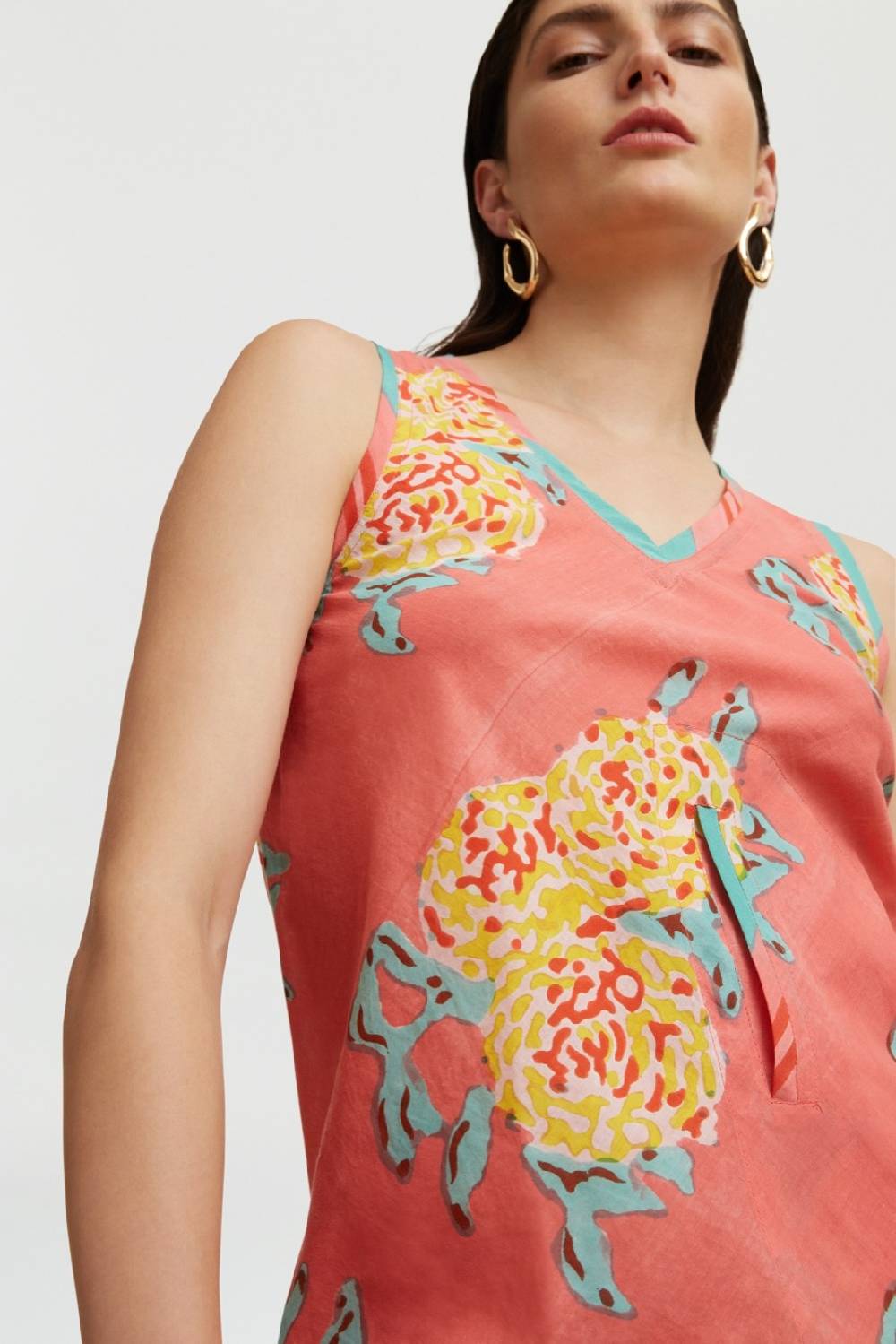 Lisa Corti top banyan leopard flower old pink 2025