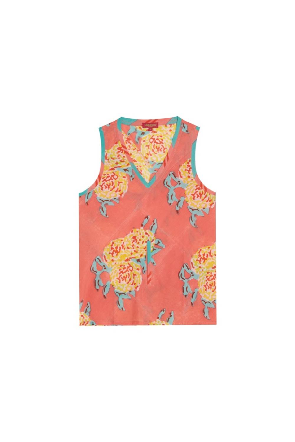 Lisa Corti top banyan leopard flower old pink 2025