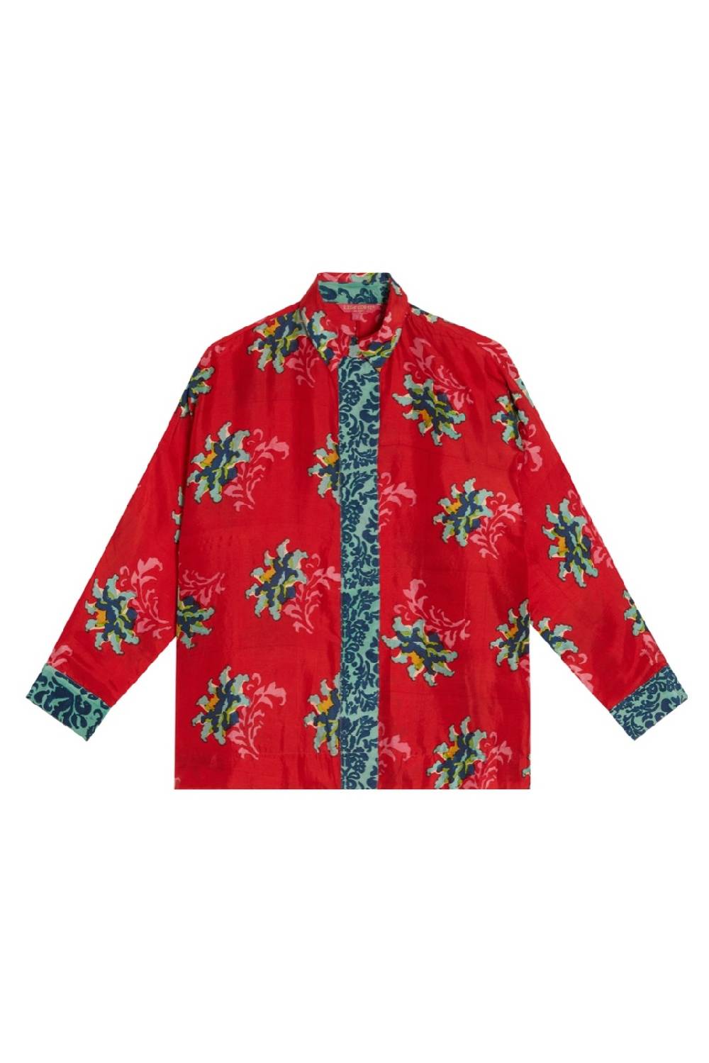Lisa Corti camicia dahlia tangeri flower coral Qualità