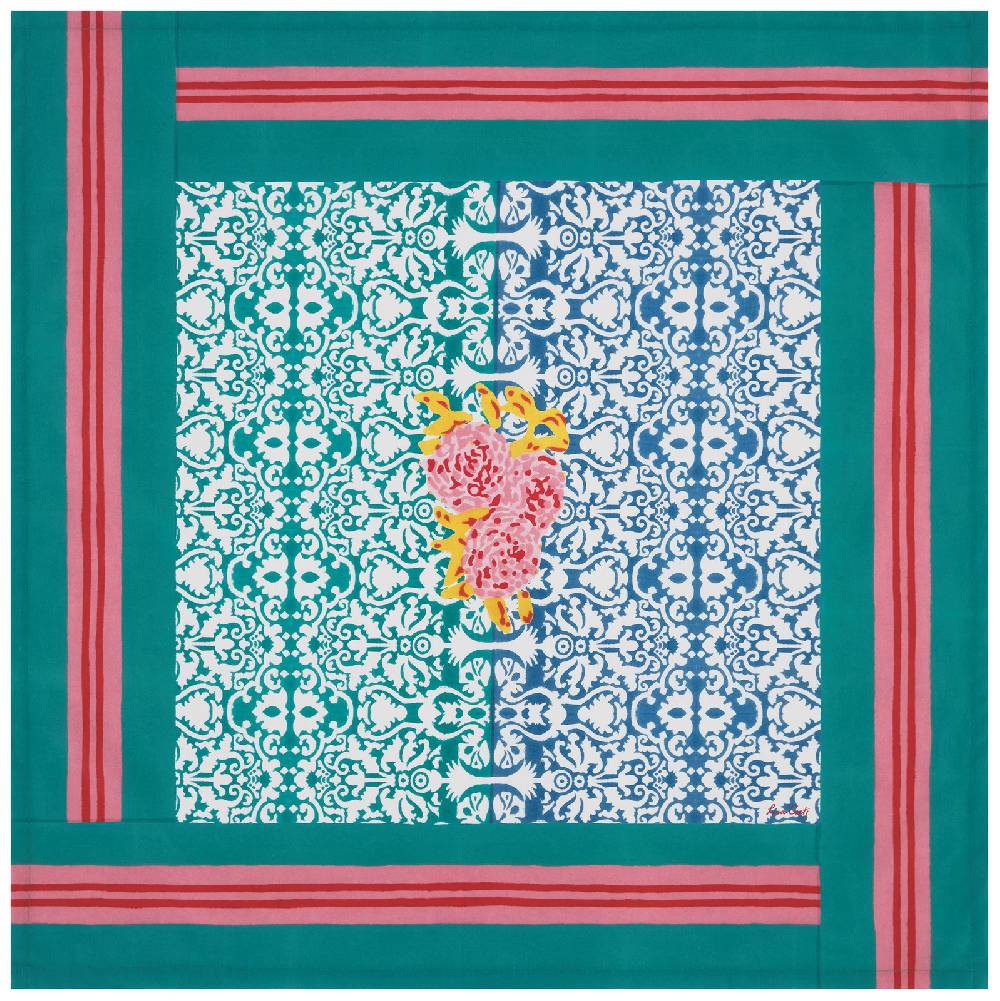 Lisa Corti telo cotone 110x110cm dam dam veronese blue Consegna Veloce