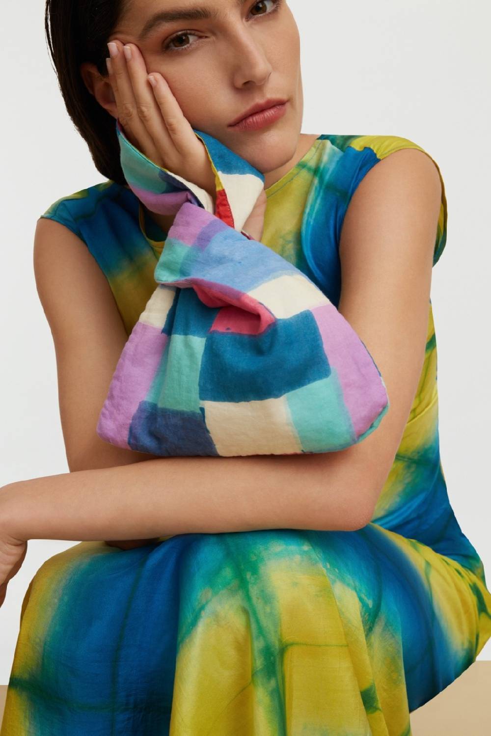 Lisa Corti borsa knot reversibile geesband multicolor