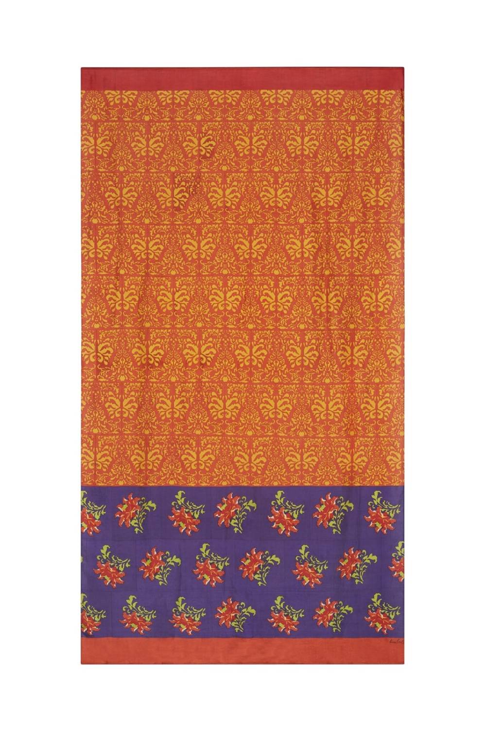 Lisa Corti scialle seta 100x200cm tangeri damask rust Negozio online di fabbrica