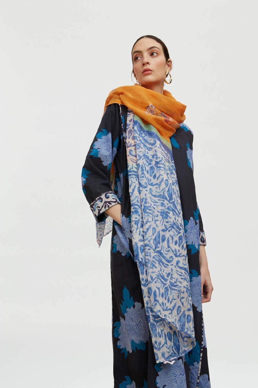 Lisa Corti scialle kotadoria 100x200cm bibelot orange 100x200 Fornitura limitata