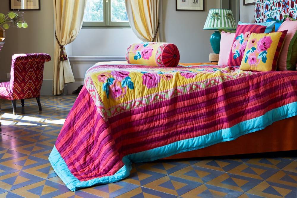 Lisa Corti trapunta reversibile 220x270cm nizam sulphur Offerta Pasqua