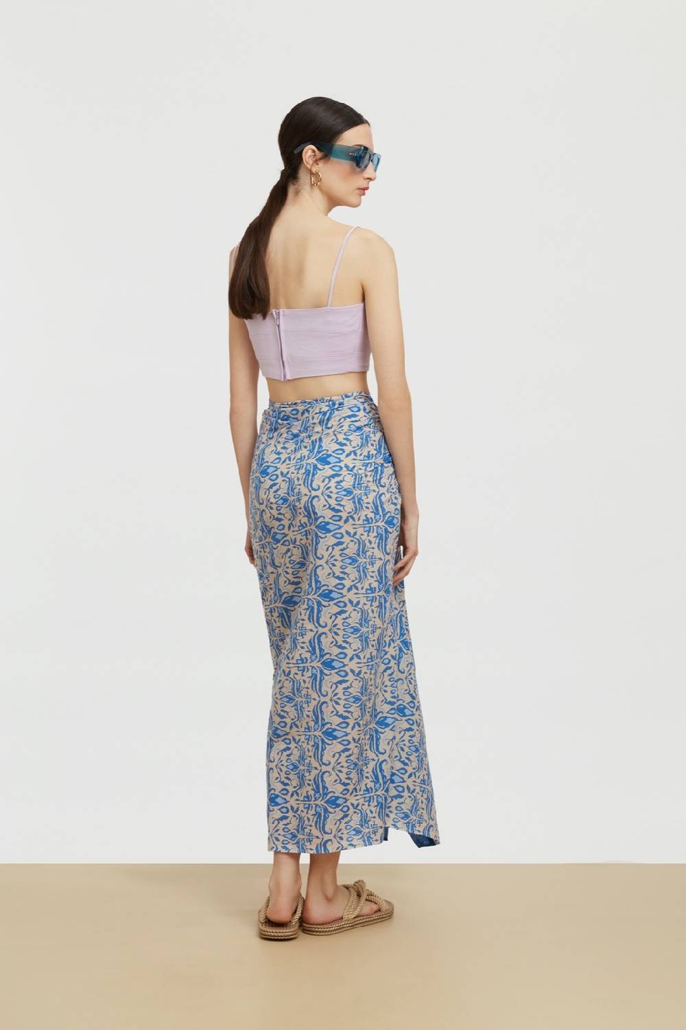 Lisa Corti pareo abhanery damasque blue Offerta temporanea