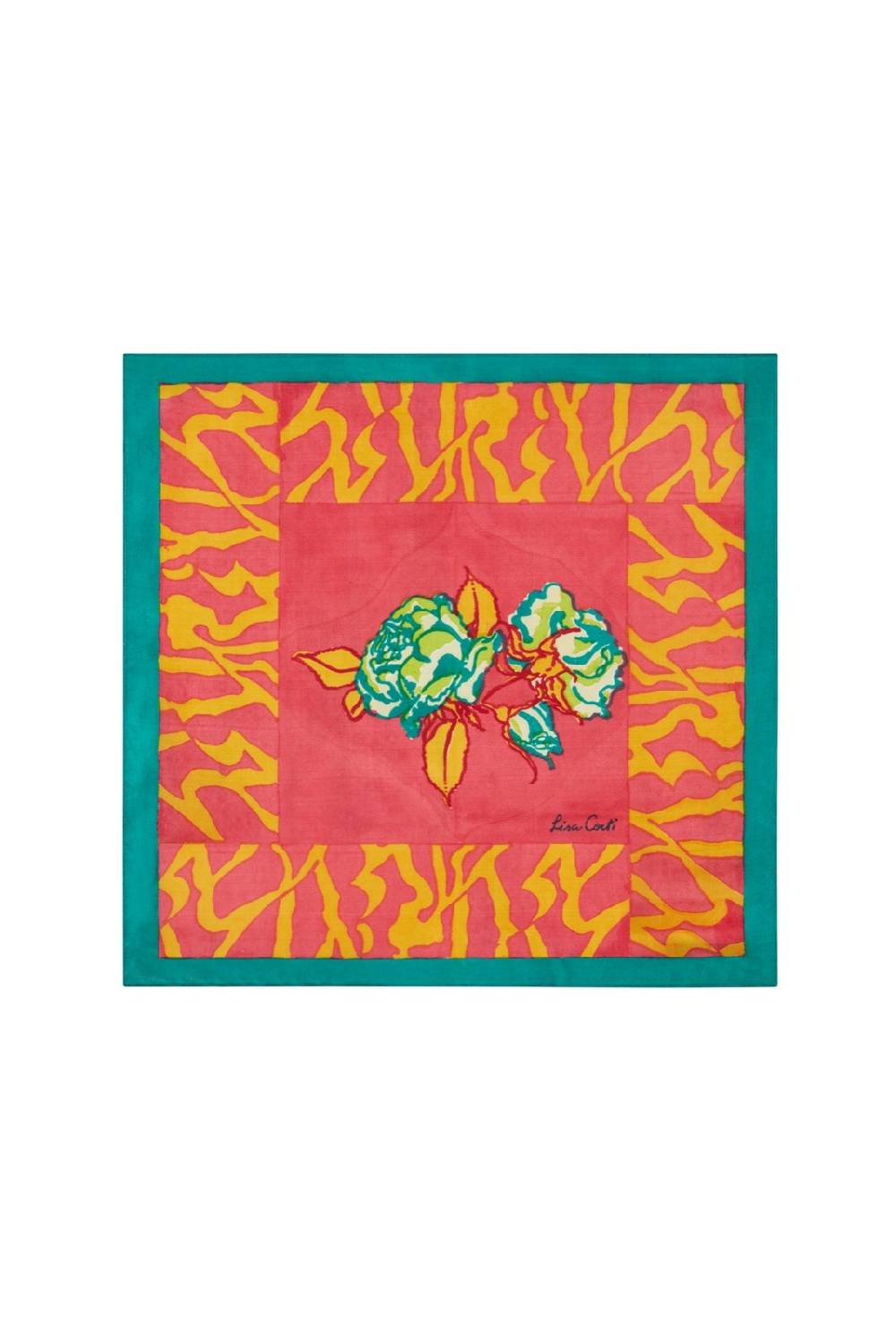 Lisa Corti pochette seta rosa spina geranium Grandi sconti