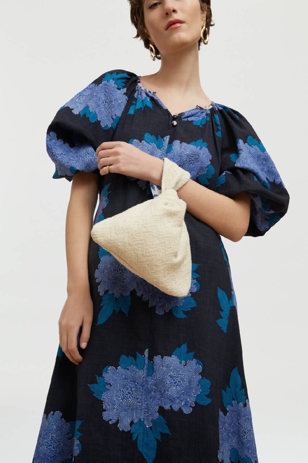 Lisa Corti borsa knot reversibile abhanery damasque blue Offerta speciale della fabbrica