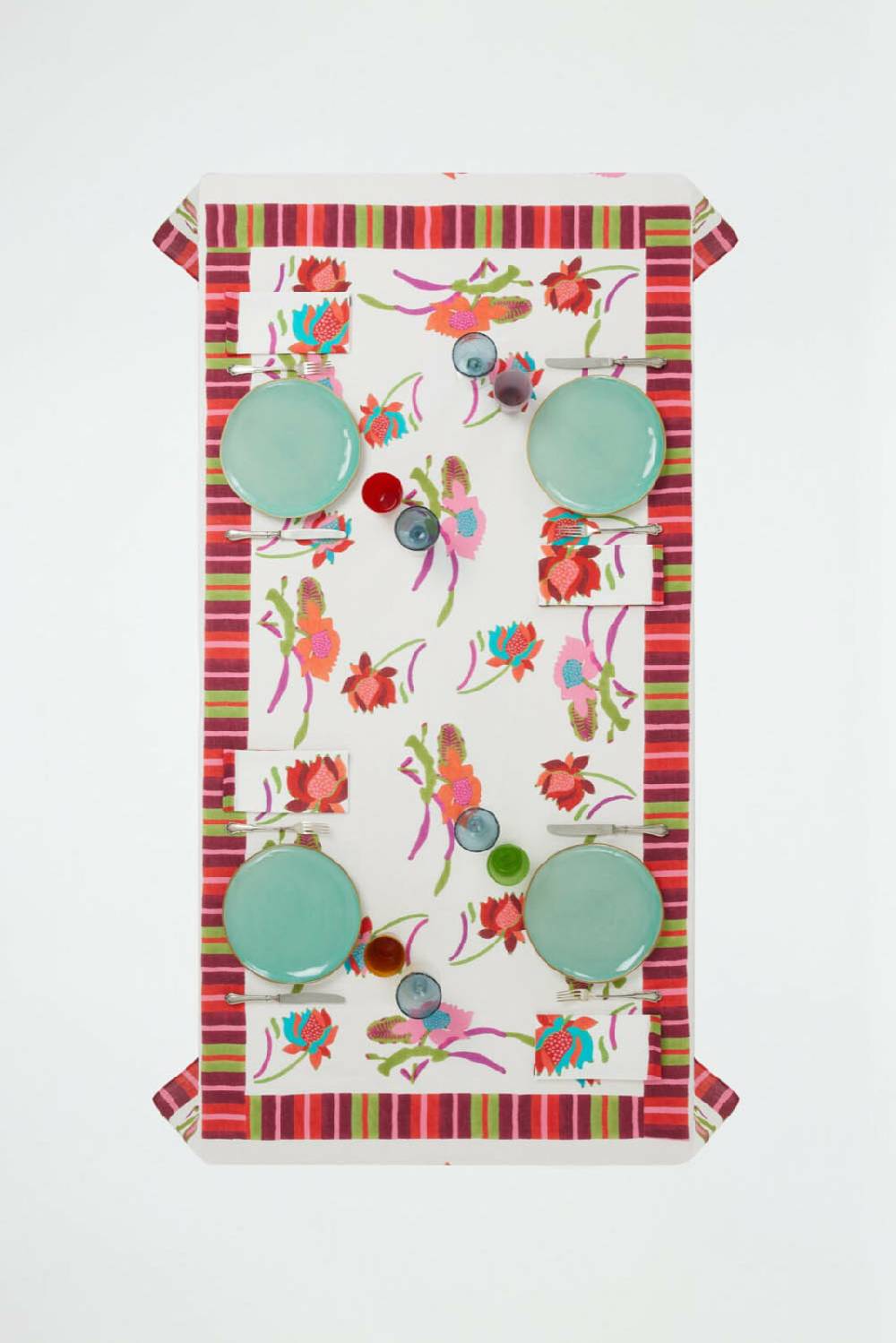 Lisa Corti telo lino 180x270cm japanese white red Limitato a 3 giorni